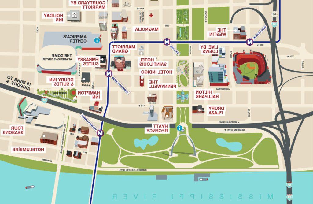 Downtown St. Louis Convention Package Map.